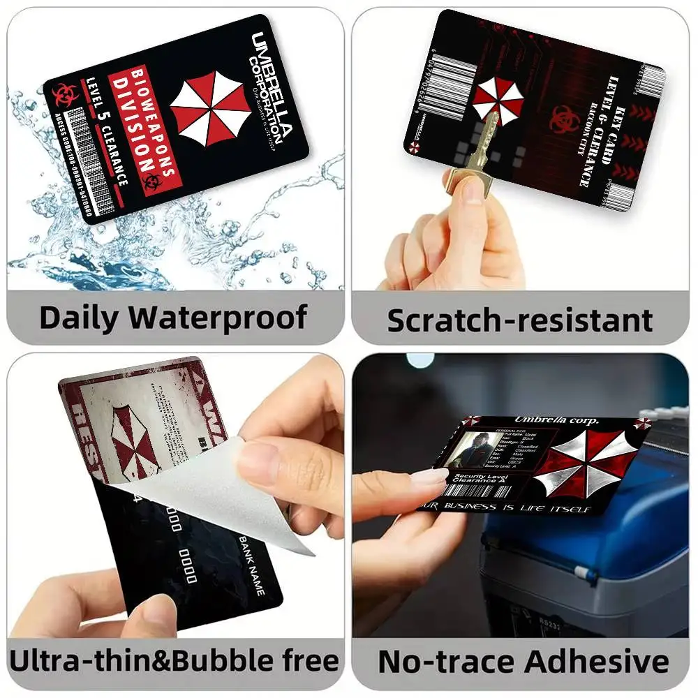 Game R-Resident E-Evil Credit Card HD Stickers Small Chip Waterproof Sticker Game Card Decal Gift