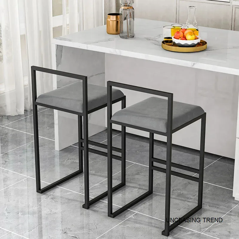 Nordic Design Bar Chair Modern Bar Stool Industrial Style Barstool Backrest Banquet Kitchen Banquetas Furniture