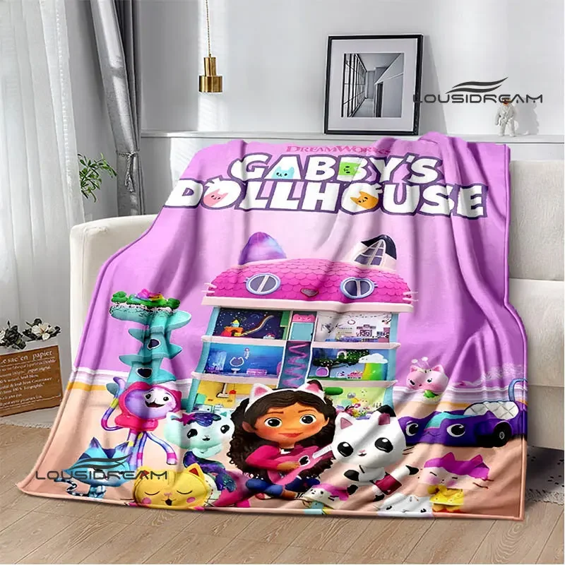 

Gabby's dollhouse cute anime blanket Children's Warm blanket Framine Soft and Comfortable Home Travel Born blanket Birthday Gift