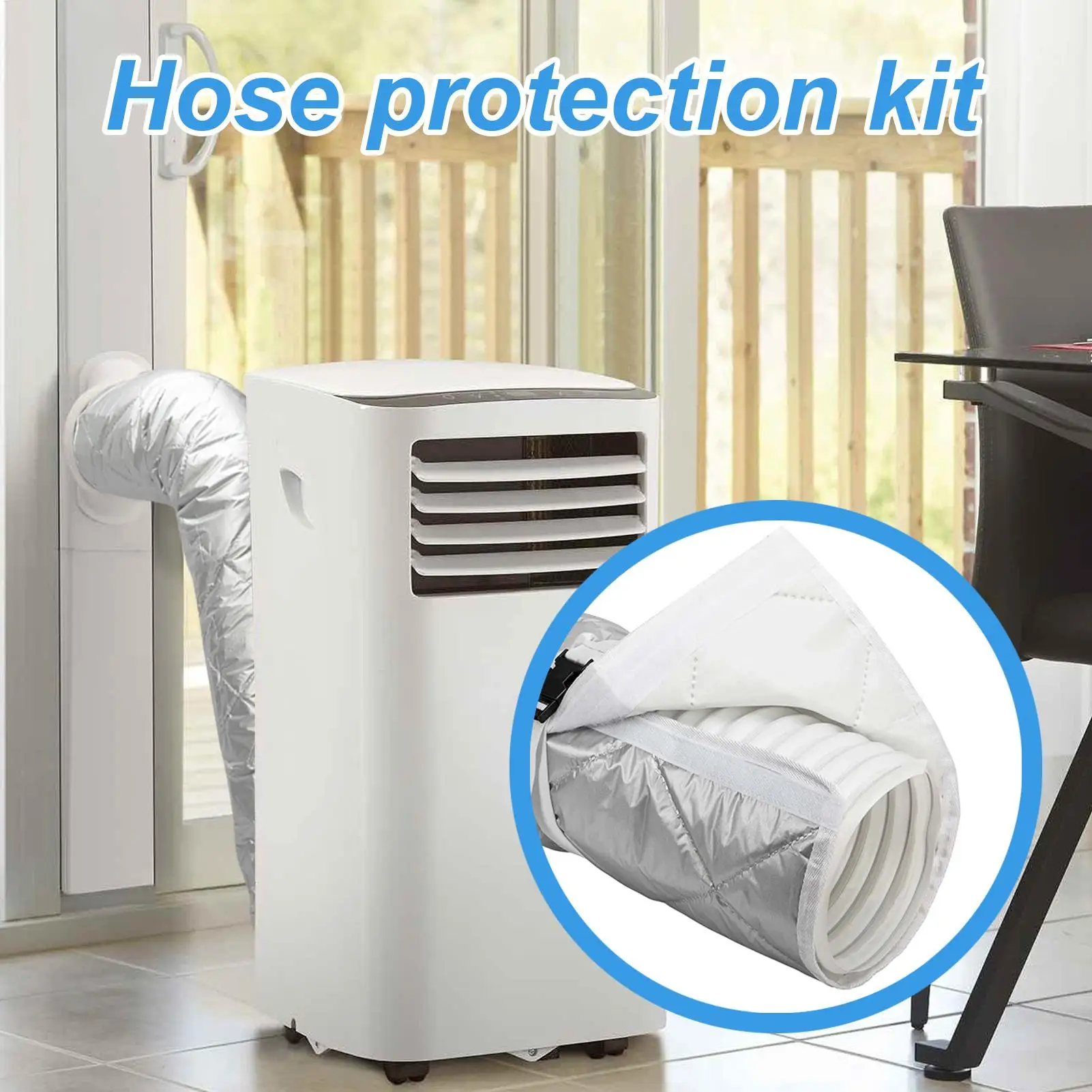 Air Conditioner Hose Cover Wrap AC Duct Vent Hose Insulated Cover Wrap with Adjustable Straps Lightweight Exhaust Tube Appliance