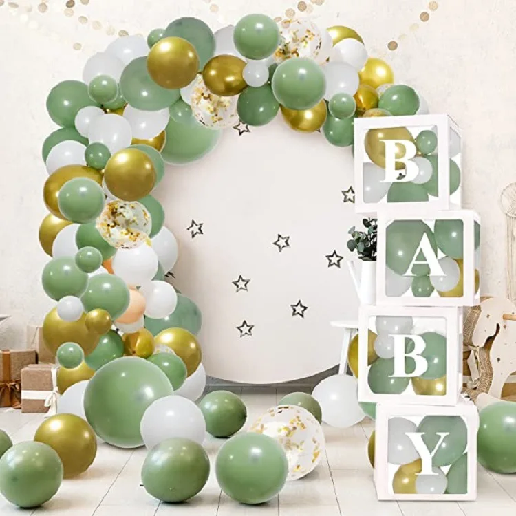 Avocado Green Balloon Arch Garland Set Vintage Green Party Balloon Chain Atmosphere Decoration