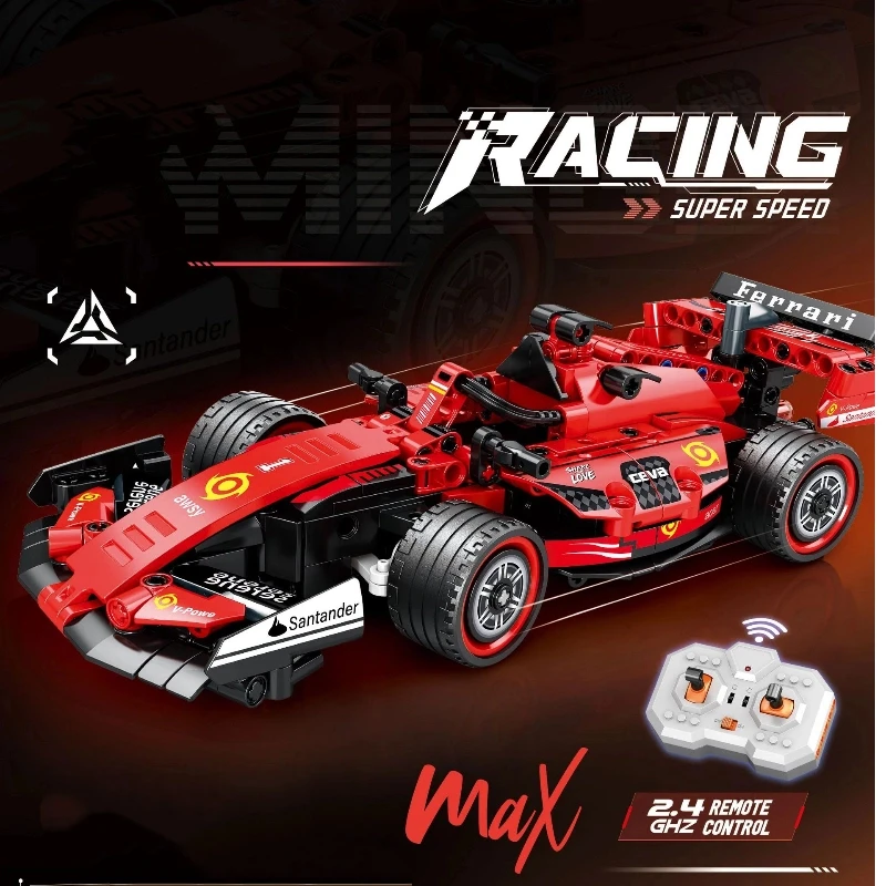 テクニカル F1 レーシングカー RC モデルビルディングブロック MOC 有名なスーパーカードリフトレーシングシティレンガ教育玩具子供のギフト