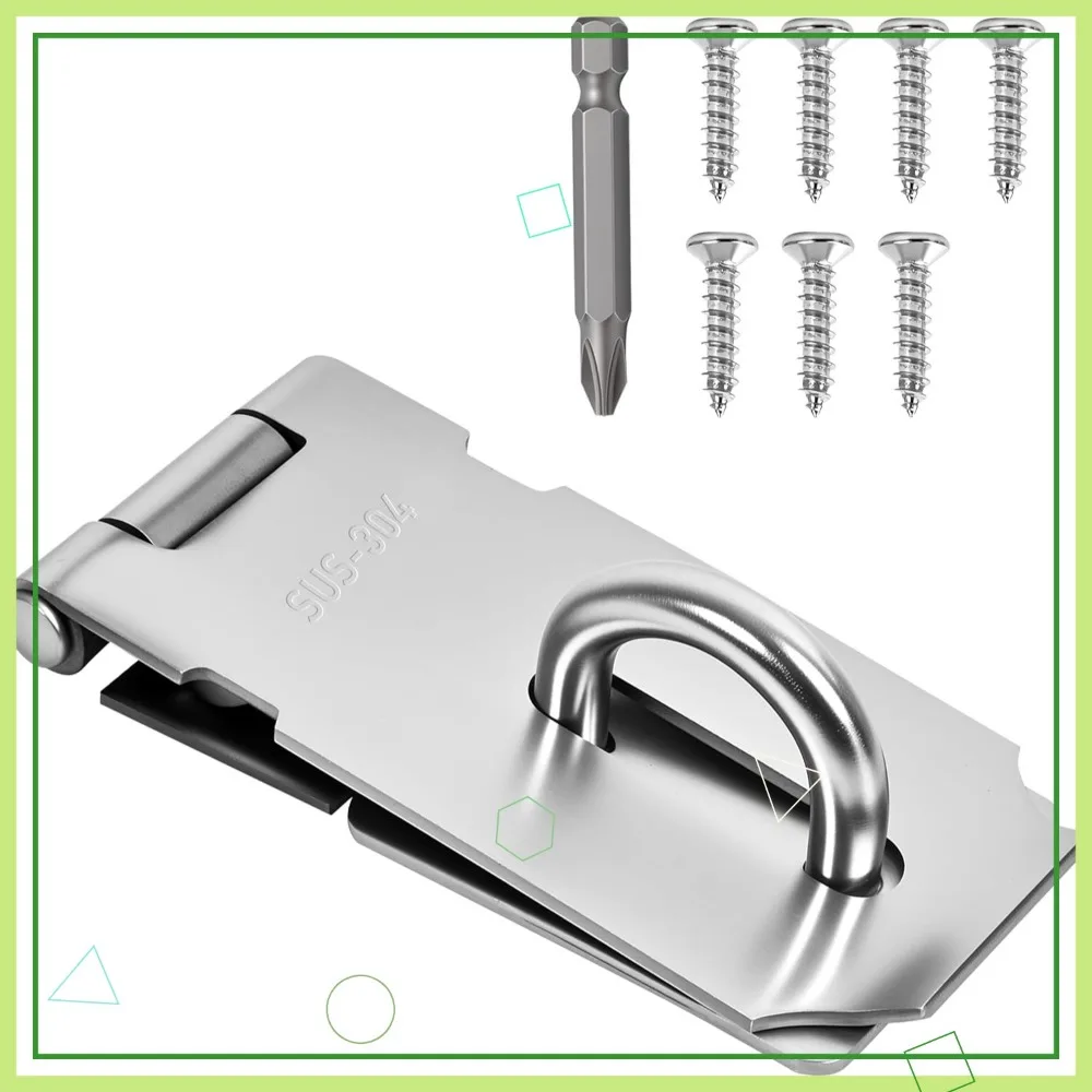 

3 Inch Stainless Steel Hasp Lock Latch, Extra Thick Brushed Finish with Screws for Doors