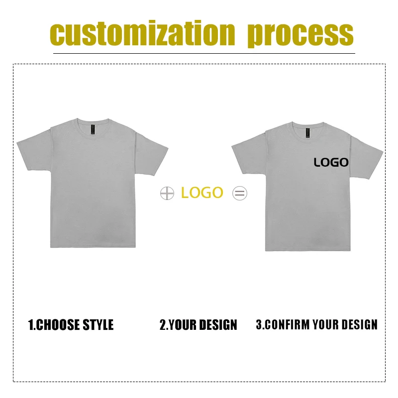 180g Diy Your Design Men\'s T-shirts Summer New Round Neck Solid Color 100% Cotton Shirts Casual Custom Brand Plus Size XS-3XL