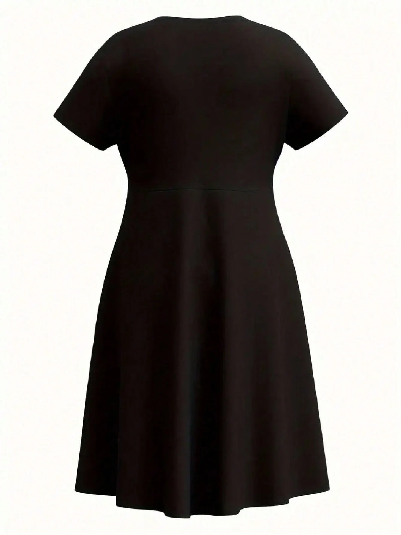 

Женское платье больших размеров с коротким рукавом и круглым вырезом, с принтом Faith, повседневное, черное