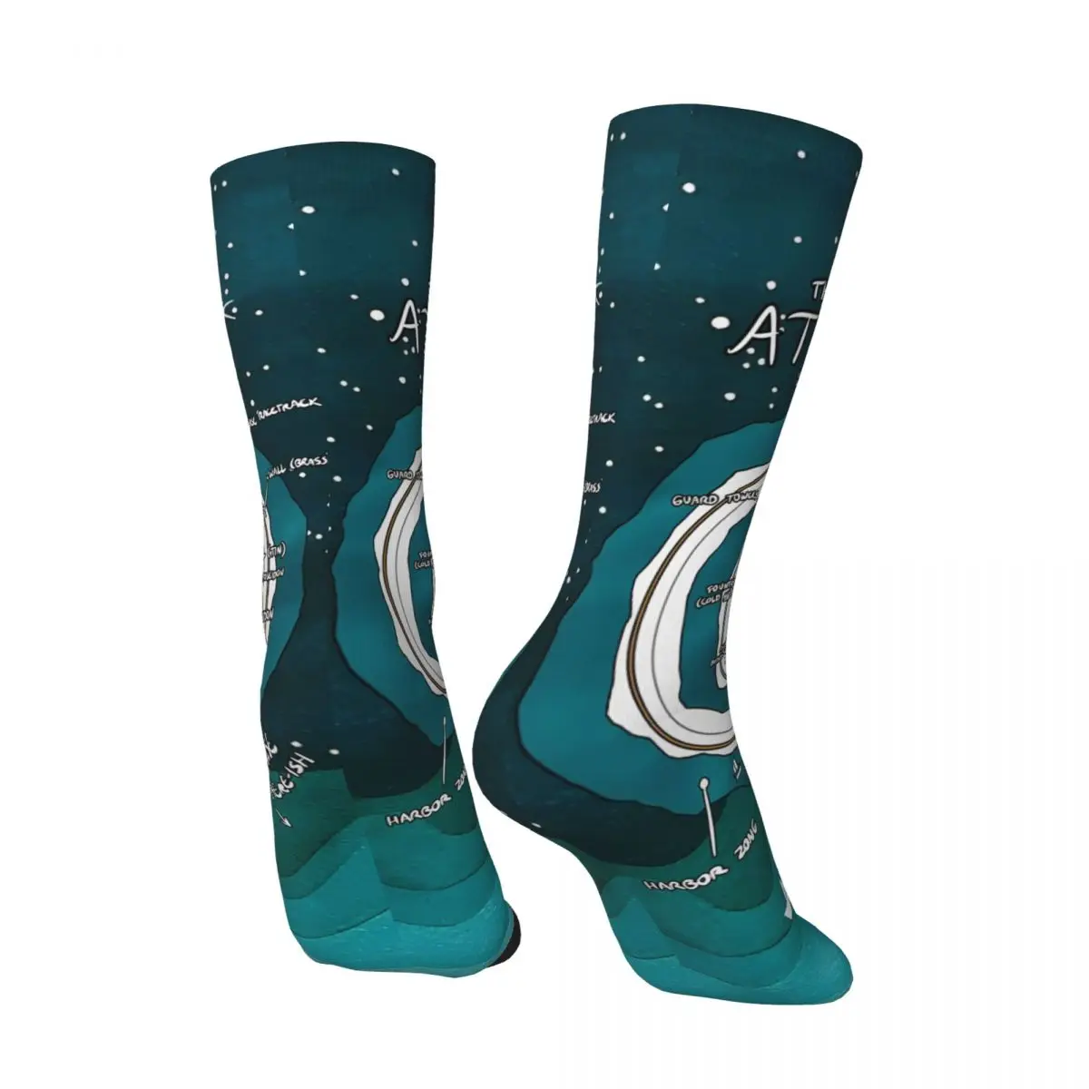 Retro Cute Men's compression Socks Unisex A-Atlantiss Street Style Pattern Printed Novelty Crew Sock