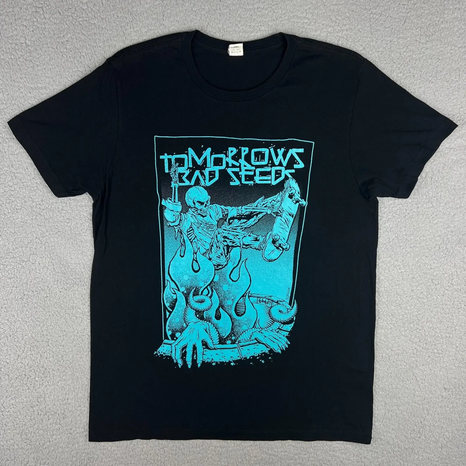 

Tomorrows Bad Seeds Shirt Men Large L Black Skeleton Skateboard Reggae Rock Band