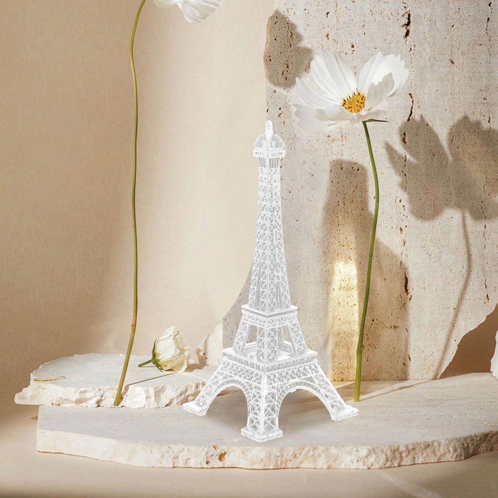 Travel Centerpieces Eiffel Tower Vintage Ornaments Retro Model Gift Cake Topper Black White Zinc Alloy Office