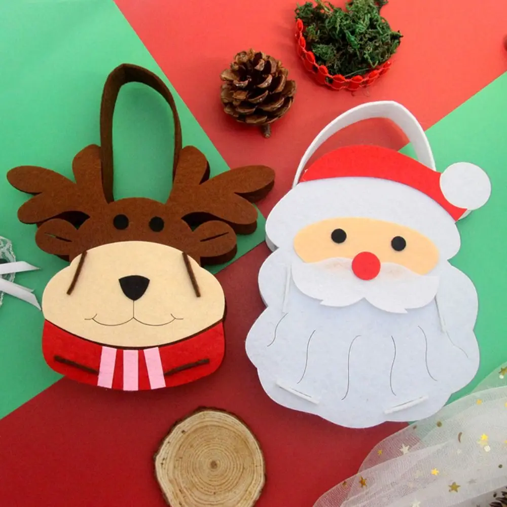 Non-woven Fabric DIY Xmas Candy Bag Gift Snowman DIY Christmas Bag Toy Christmas House Father Christmas Portable Elk Handbag