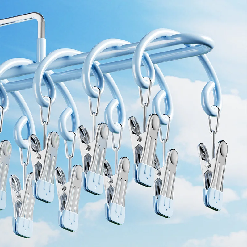 1/2 Stück 20-Clip ​ ​ Wäscheständer ​ ​ Winddicht zum Aufhängen ​ ​ Sockenhalter für Kleiderschrank und Hosen ​ ​ Multifunktionaler Organizer für Unterwäsche – Detail 14
