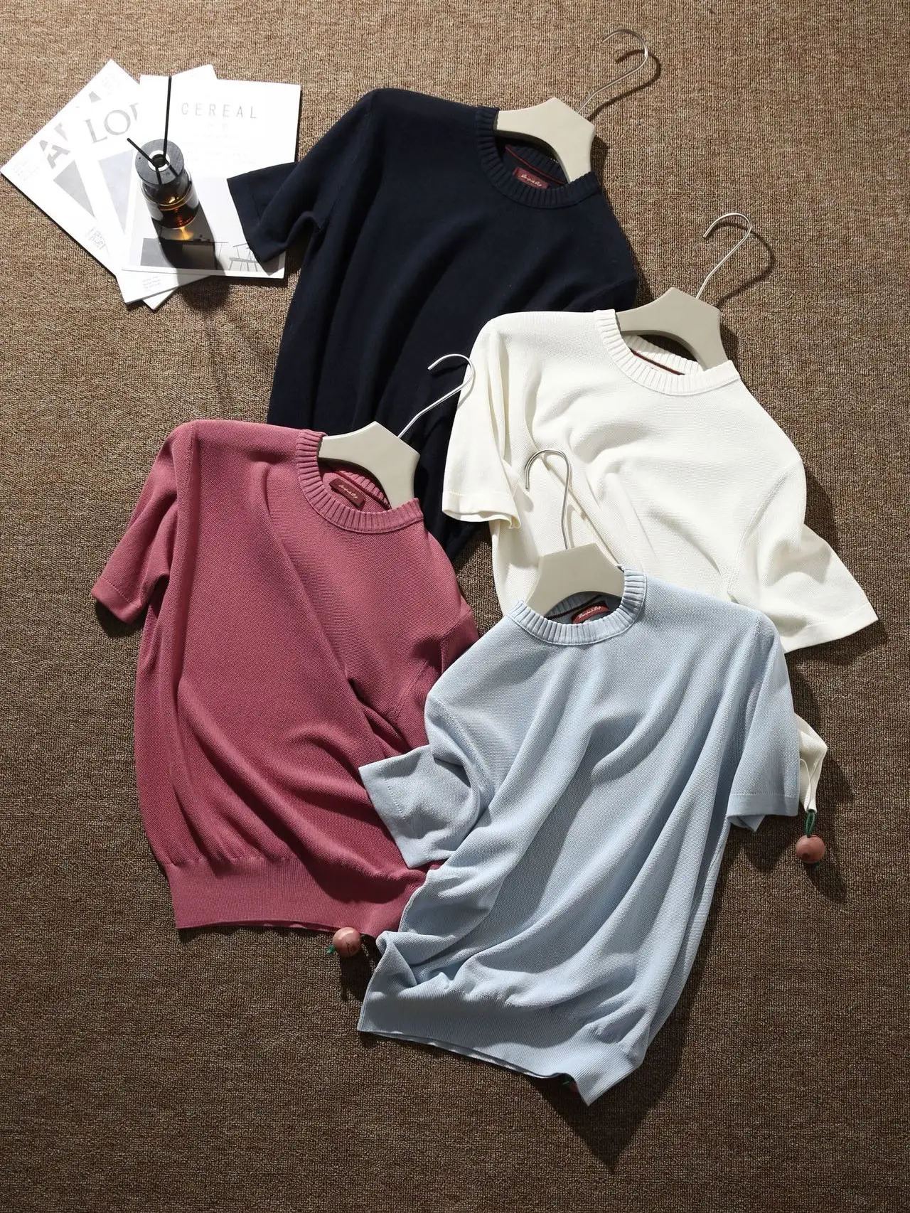 

GARAGE MAN Men's T-Shirt Lenzing Lyocell Long Staple Cotton Glossy Drapey Muscular Feeling Short Sleeve Breathable Casual Style