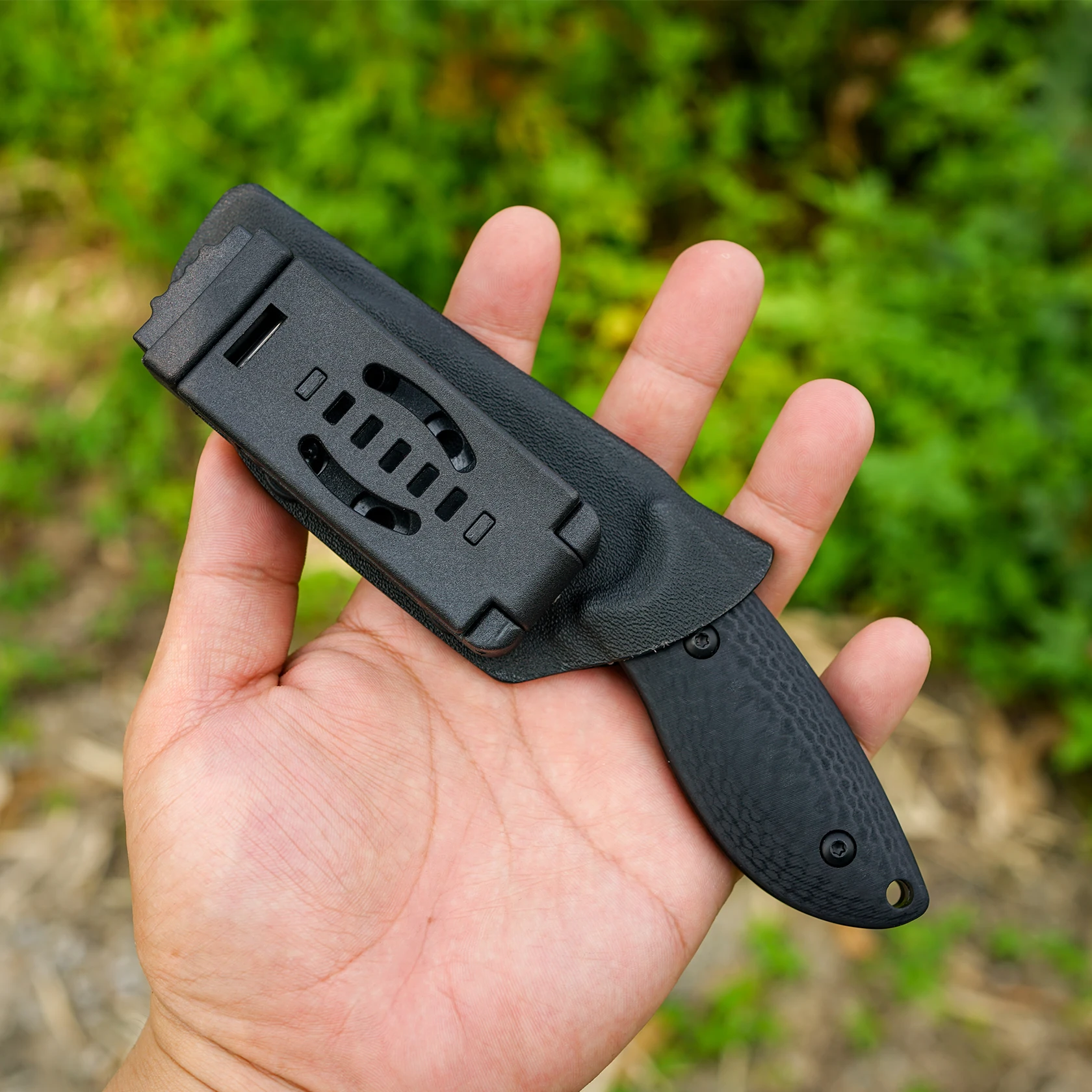 6.77in Small Fixed Blade Knife,AUS-10 Steel. handle made by fusing G10 and carbon fiber,with Kydex Sheath,Outdoor Hiking Camping - view 6