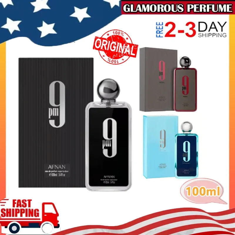 Afnan 9PM Eau de Parfum 100ml – Baunilha Quente, Âmbar e Tonka |   Fragrância masculina de longa duração para passeios noturnos, datas e ev especiais