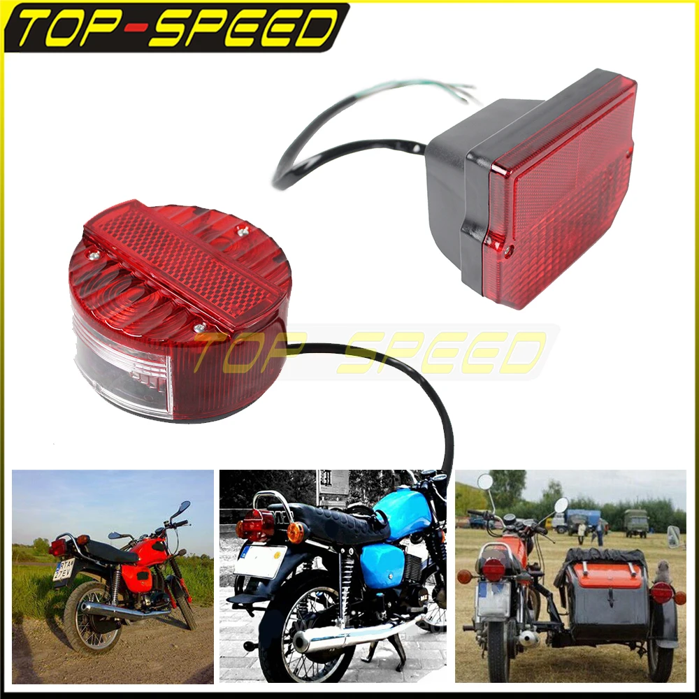 Motorcycle Taillight Reflector License Plate Light For MZ ETZ150 ETZ250 ETZ251 ETZ301 Suzuki TS125 TS150 TS250 Simson SR50 S51