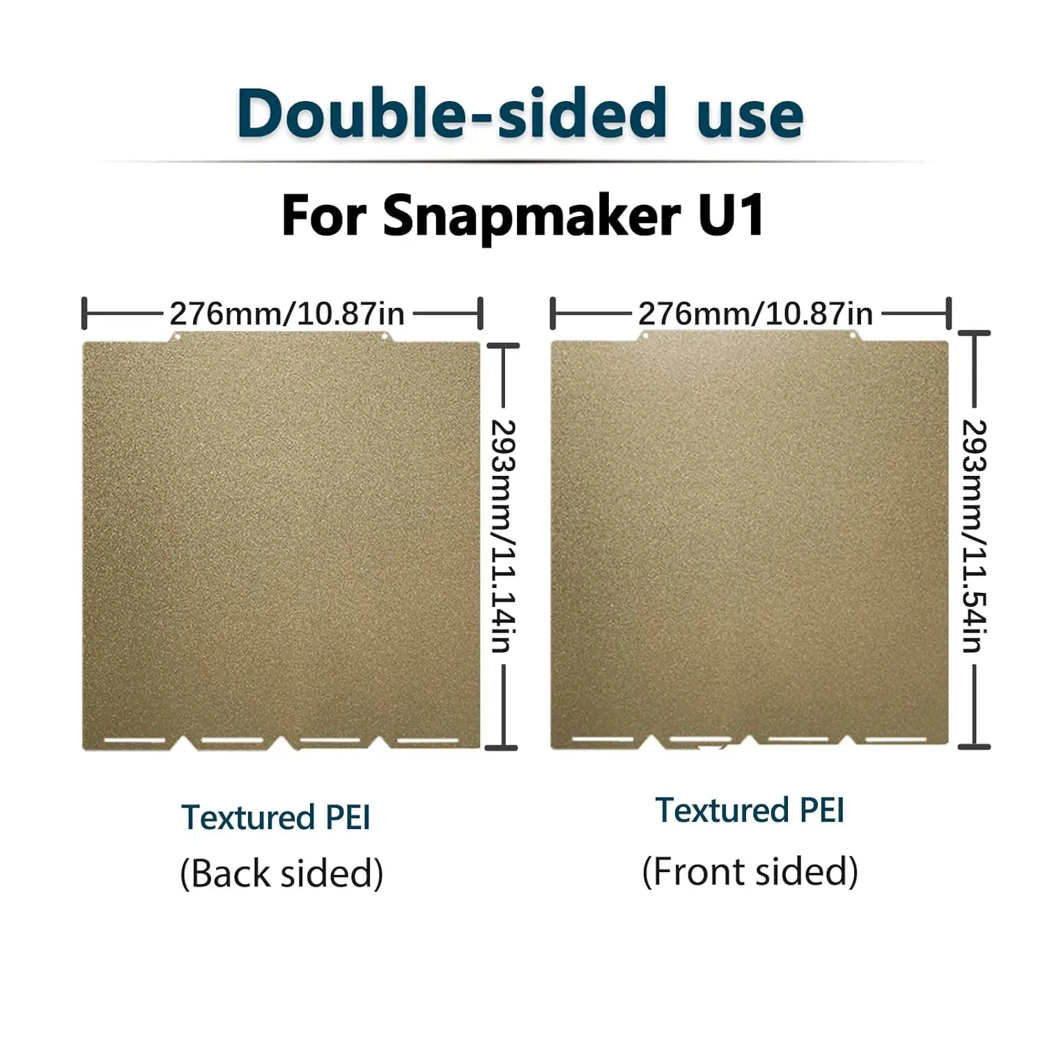 U1-Bauplatte, doppelseitige, goldstrukturierte PEI-Platte für Snapmaker U1, 276 x 293 mm, flexibles Federstahl-Druckbett, starke Haftung – Detail 3