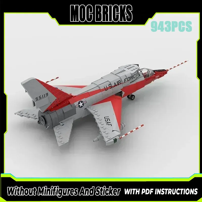 MOC Building Blocks Defense Department Building Blocks Military 1:35 F-107 Super Sabre Fighter Technology Bricks Toys