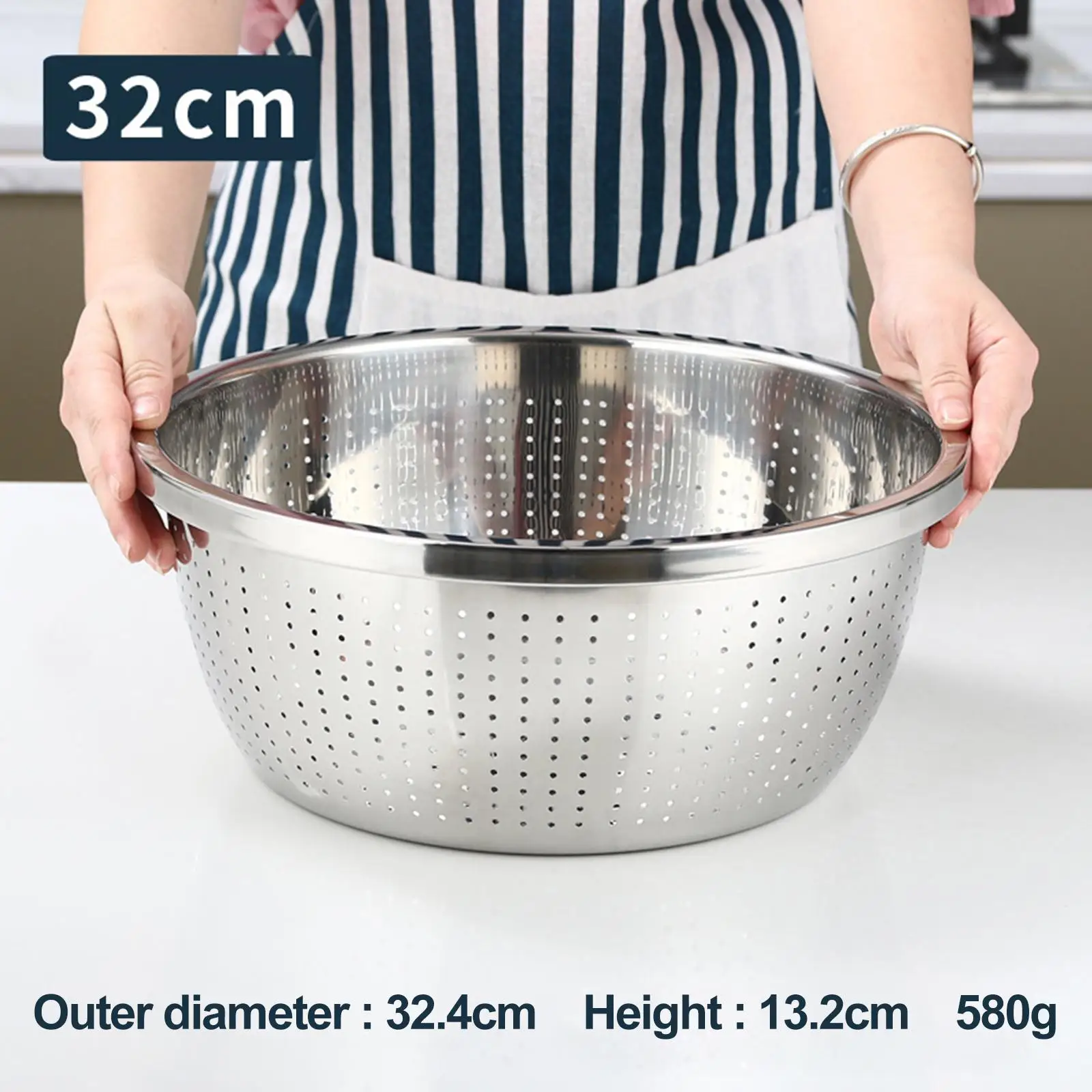 Stainless Steel Drain Colander Mesh Strainer Food Strainer Kitchen Colander Strainer for Carrots Grapes Tomatoes Veggies