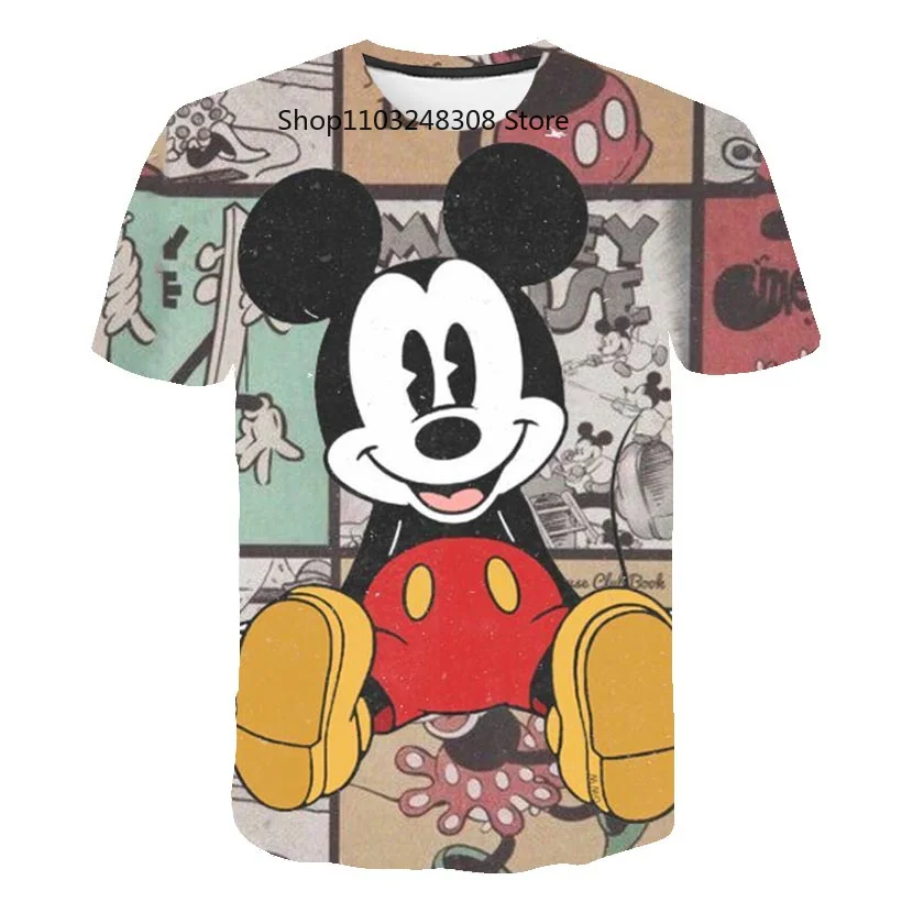 Léto nový chlapci kreslený disney mickey myš T košile kostýmy dívčí topy tees oblečení móda krátký rukávy ležérní děti tee-shir