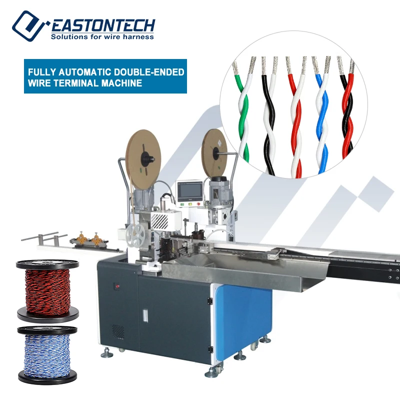 EW-8960 Fully Auto Double-Ended Twisted Wire Terminal Machine with Strip-Twist-Tin-Crimp Function