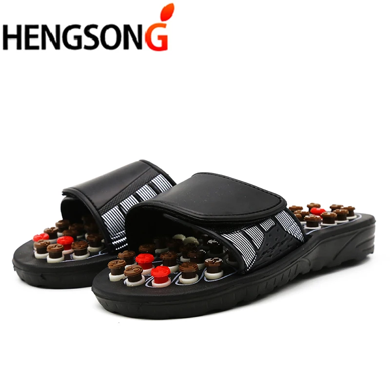NONE Akupunktmassage Hausschuhe Massageschuhe für Füße Unisex Home Flip Flop Gesundheitspflege rotierende Füße chinesische Akupressur 3