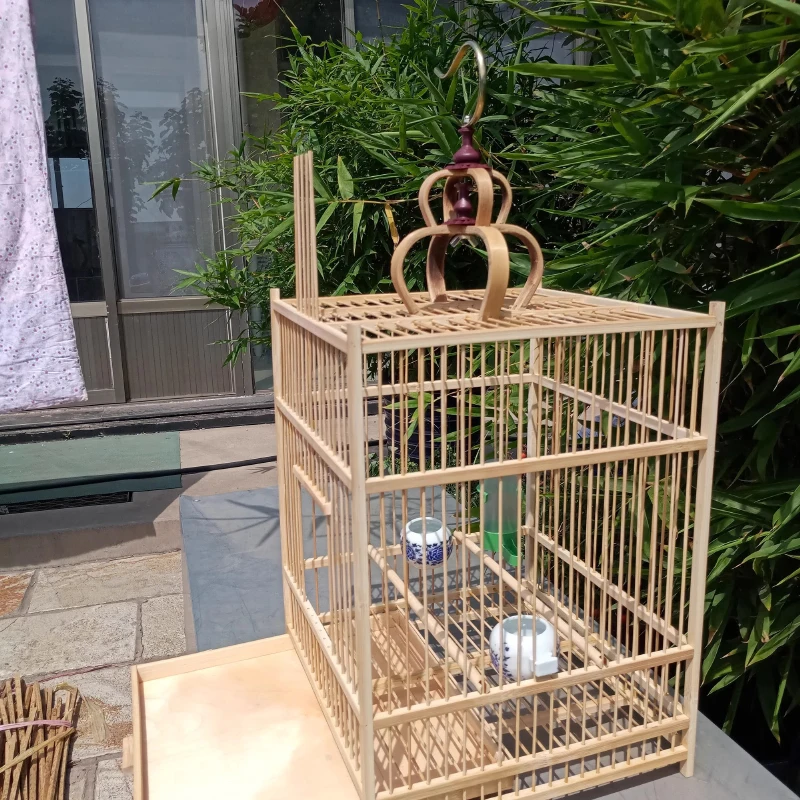 Parrot Mochila Bird Cage Wooden Small Budgie Palomas Hamster Cage Passaros Canarios Maisons Petits Animaux Pet Supplies CY50BC