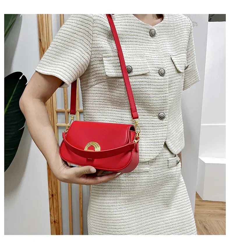 

Summer 2025 Women's Simple Solid Color Handbag Stylish Shoulder Crossbody Versatile