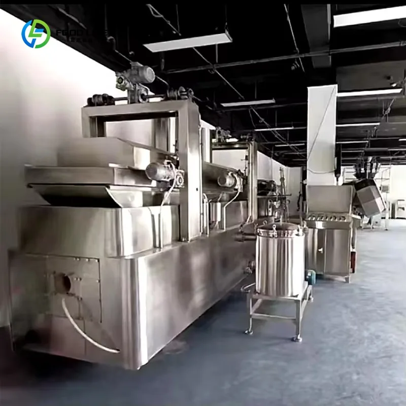 Continuous Automatic Peanut Nut Fryer for Food Processing Includes Cat Ear Snack Fryer Machine Custom
