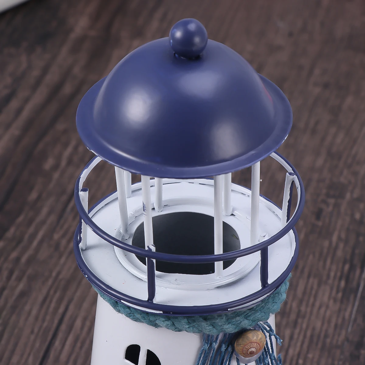 

Lighthouse Decor Mediterranean Style Hand Painted Nautical Marine Tealight Holder Ocean-Themed Centerpiece Room Home Decor