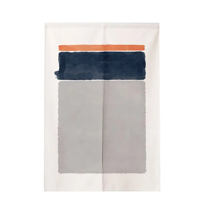 Wabi Sabi Style Morandi Abstract Fabric Door Curtain Minimalist Half Curtain No Punching for Home Decor Door Curtain