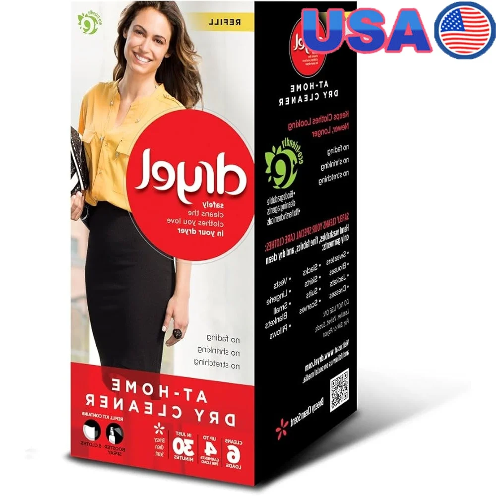 

6 упаковок сменных мешков для сухой чистки, аромат чистого бриза, раствор для ухода за одеждой премиум-класса, 400 мл, эффективная чистка