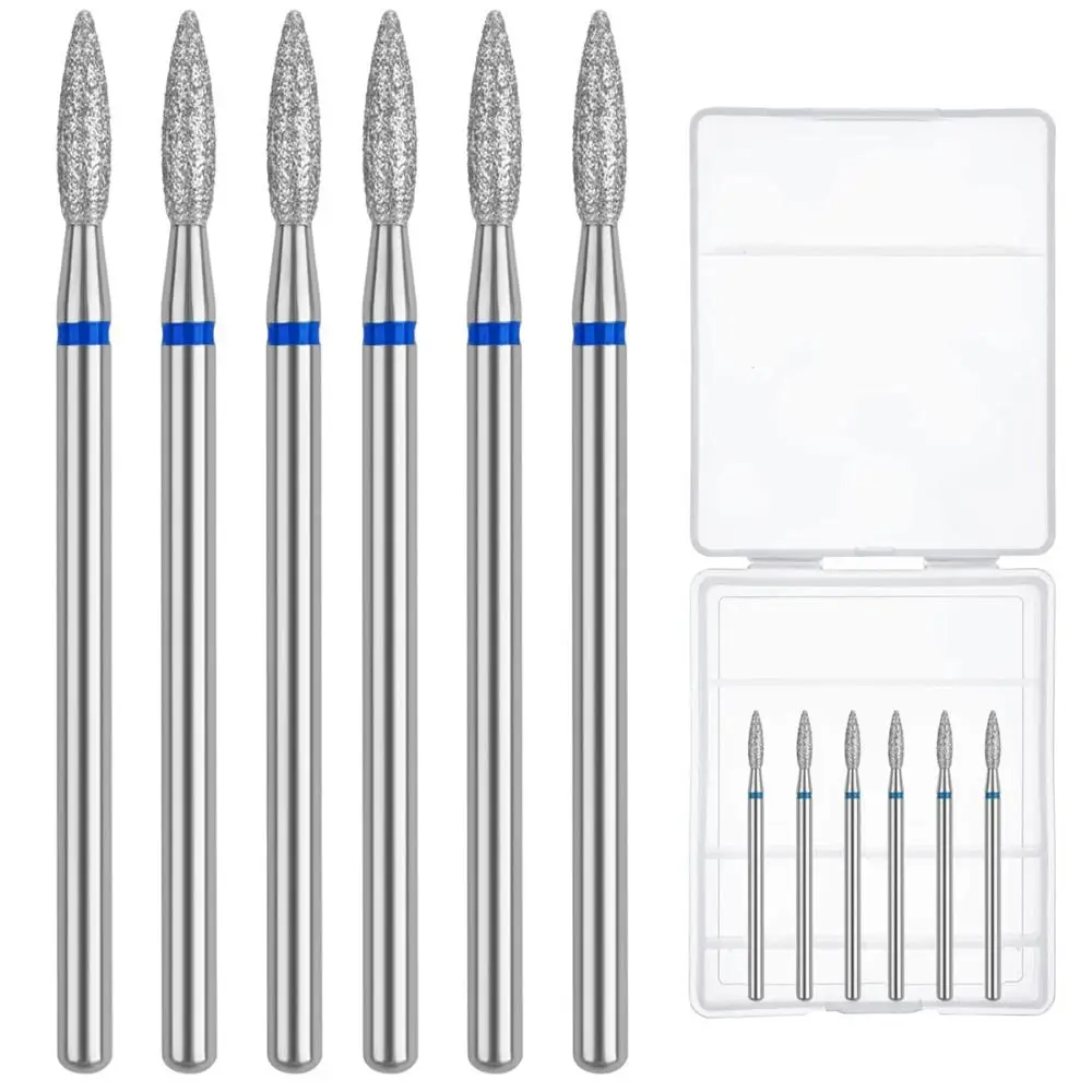 

6Pcs/Set Fusiform Nail Drill Bits Set Stainless Steel Durable Nail Polishing Head Portable Burr Electric Nail File Drill Bit