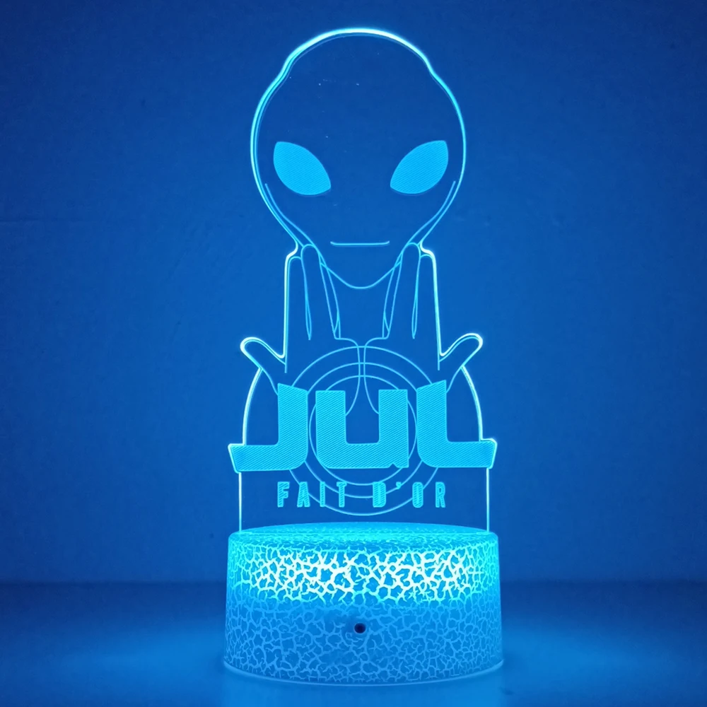 Anime JUL 3d Lamp Night Light for Kid Bedroom Decor Rapper Jul for Home Office Decoration Atmosphere Colorful Desk Lamp Gifts