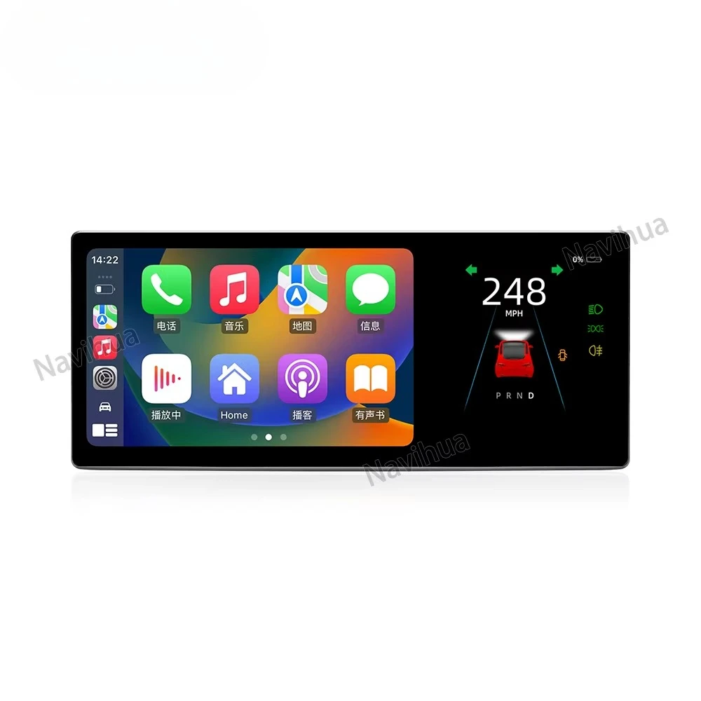 شاشة تعمل باللمس Carplay AutoRadio لوحة قيادة السيارة عداد السرعة LCD لوحة القيادة الرقمية تسلا 3/Y على شكل لوحة سيارة