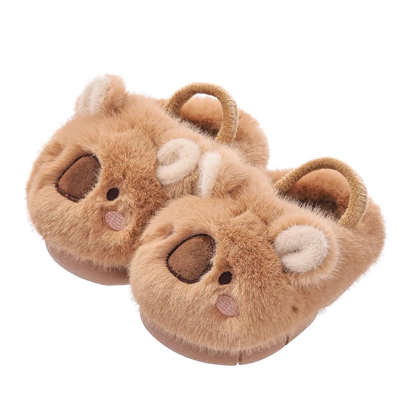الشتاء الكرتون الوالدين والطفل أحذية قطنية دافئة نعال قماش الأطفال المضادة للانزلاق منصة النساء داخلي دافئ رقيق أحذية المنزل