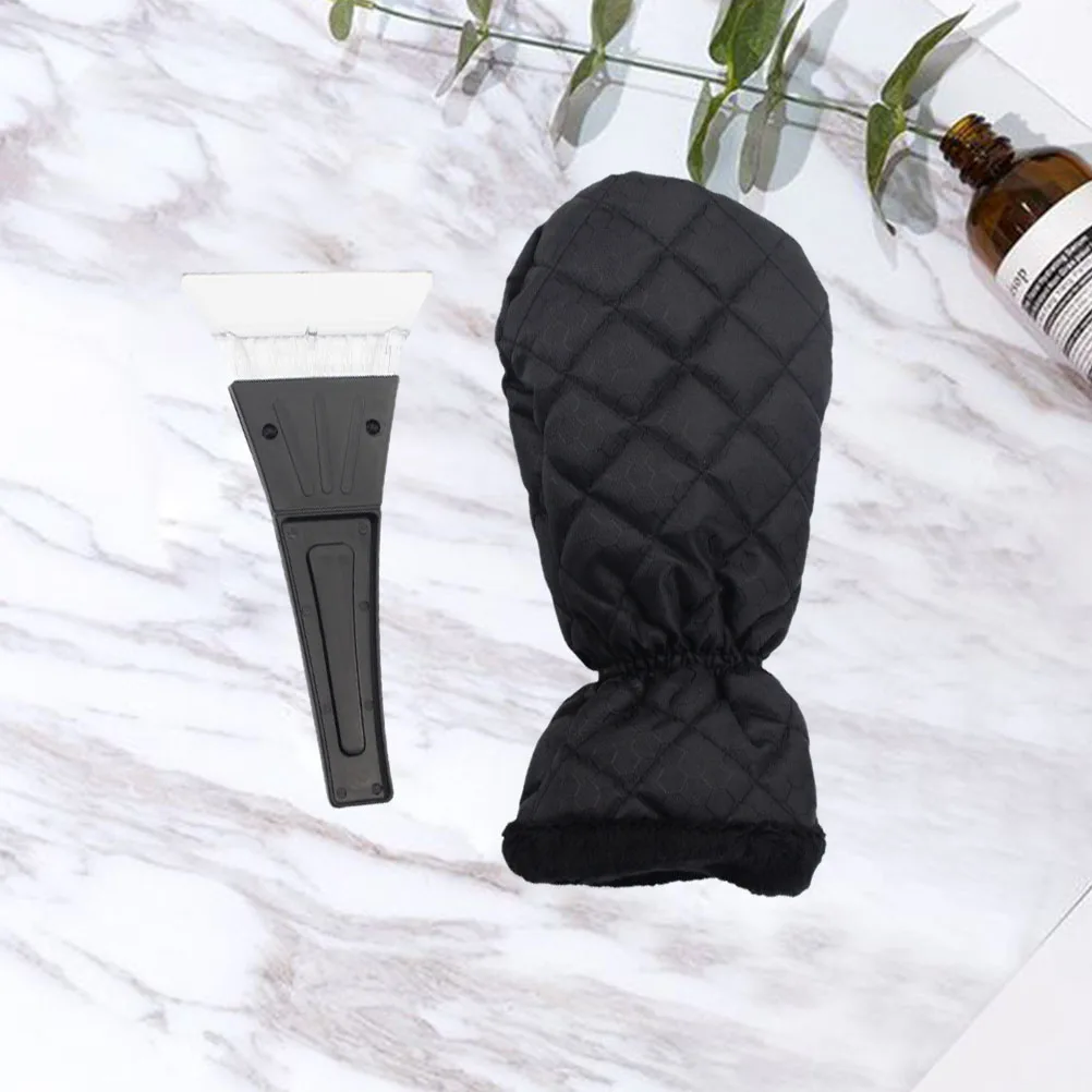 

Car Ice Snow Shovel Deicing Scraper Mitt Glove Waterproof Warm Long Lasting Use Ergonomic No Pressure Effortlessly Icy Windows