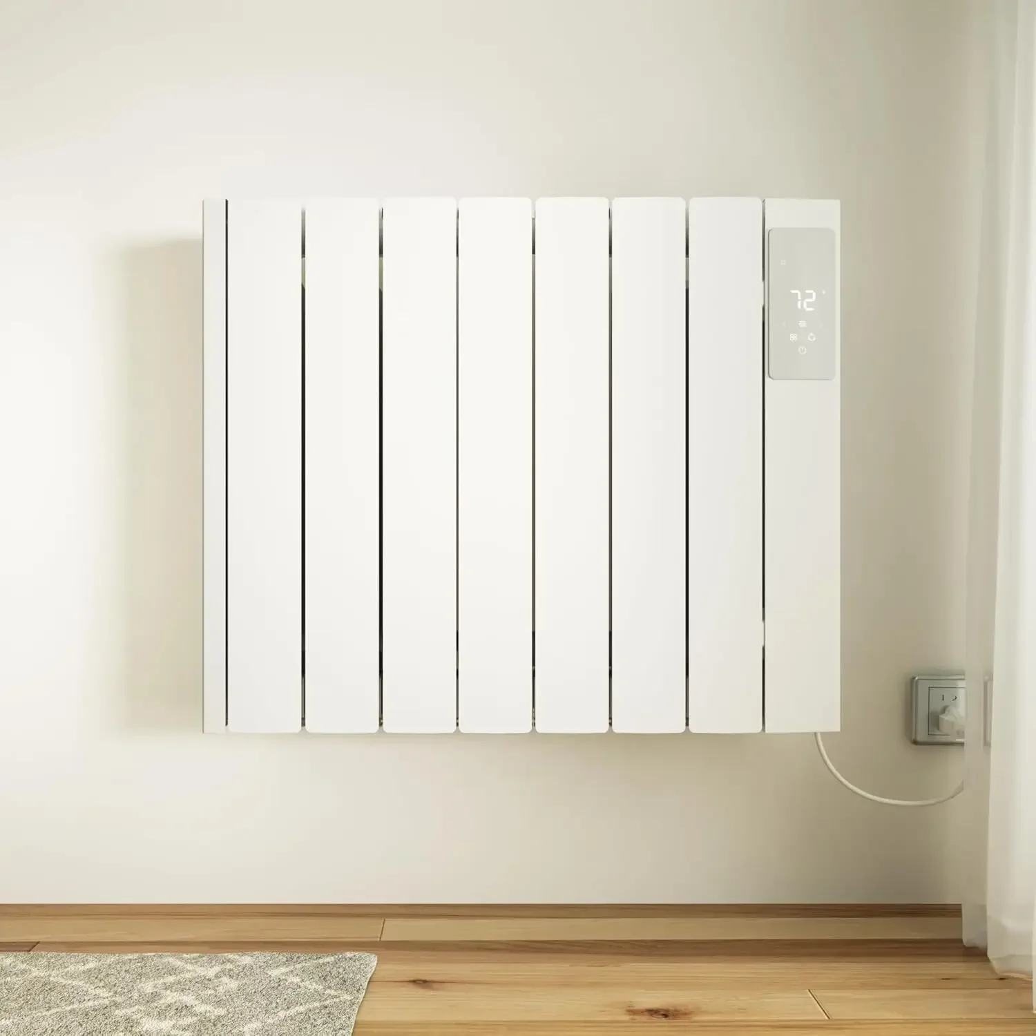 BREEZEHEAT 1500w Painel elétrico plug-in Aquecedores de parede de convecção para uso interno, sem design de ventilador, autônomo/montagem na parede