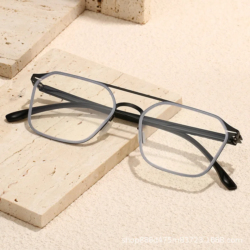 Double Bridges Anti blue light Square Men's Glasses , Full Frame Business Optical Glass Frames,Myopia Eyeglasses Frames FA-258