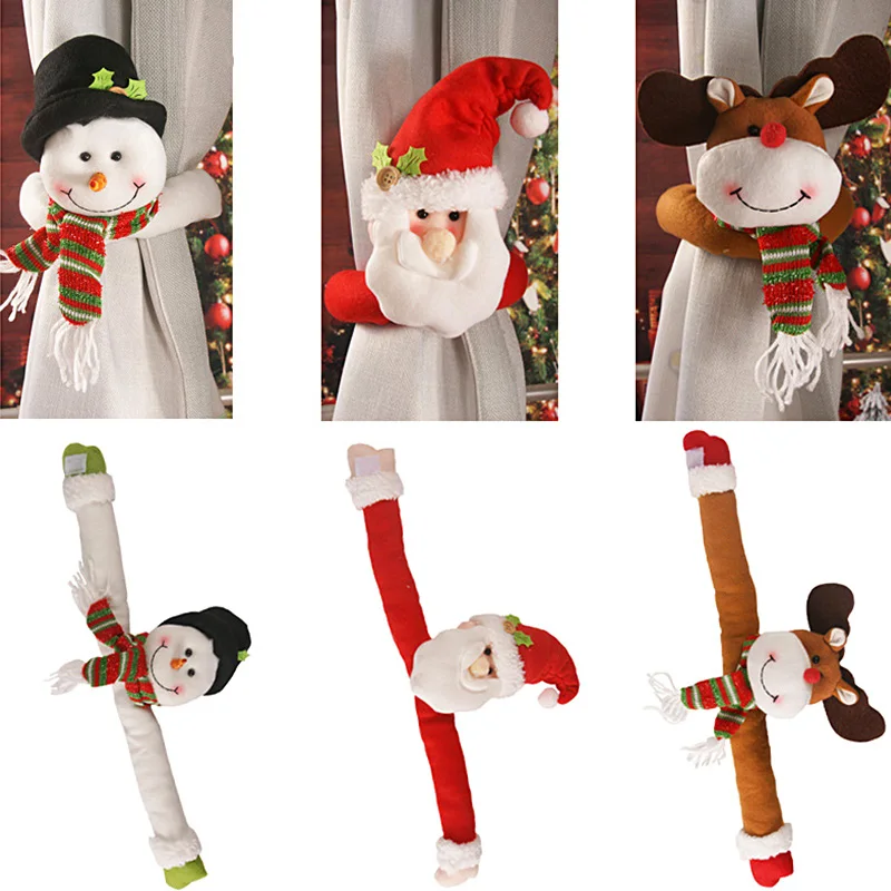 

Christmas Curtain Buckle Cartoon Santa Claus Snowman Elk Curtain Buckle Holder Xmas Decoration New Year Home Party Ornaments