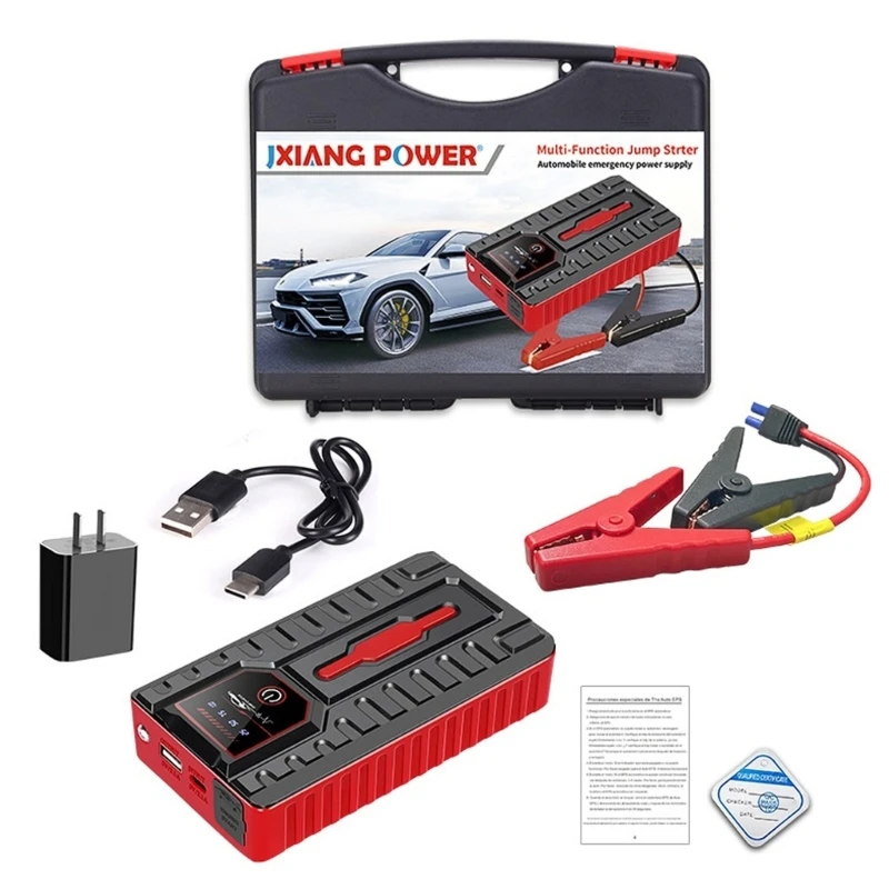 12V Portable Car Jump Emergency Power Starter Auto Battery Booster ChargersBuilt-in Emergency LED Flashlight Fast Charge