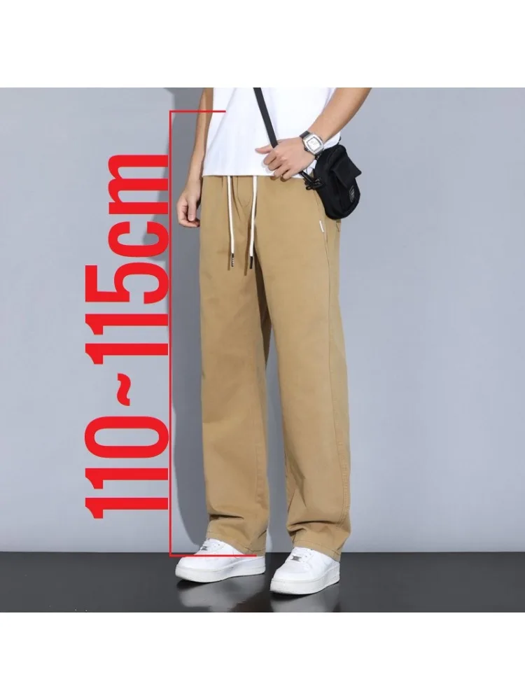 115 cm lengte hoge herenbroek trekkoord elastische taille broek mannelijk lente 100 katoen extra lang beenlengte 190 110 tiener