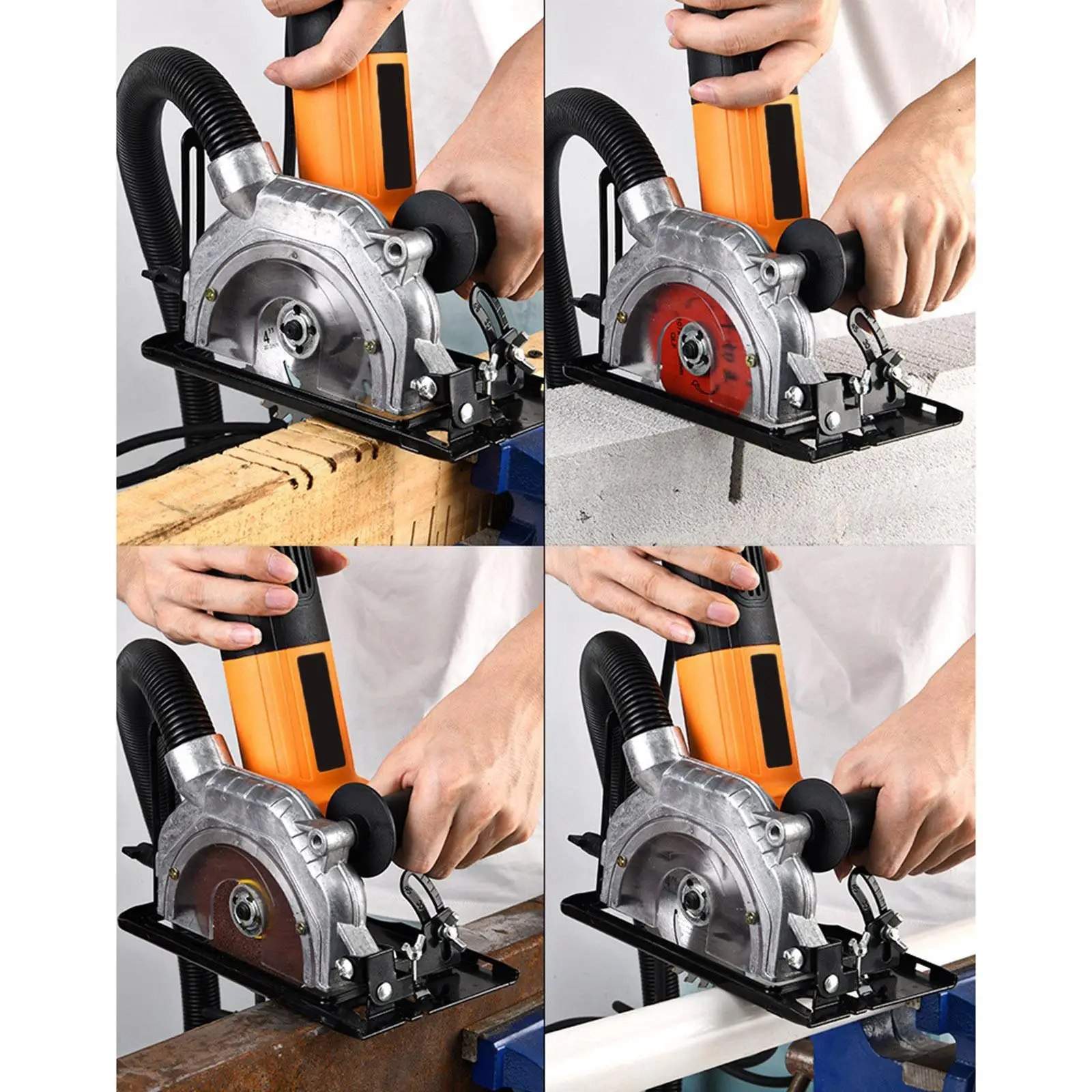 Electric Angle Grinder Drill Stand Polishing and Cutting Support Steel Frame with Auxiliary Handle for DIY Shop