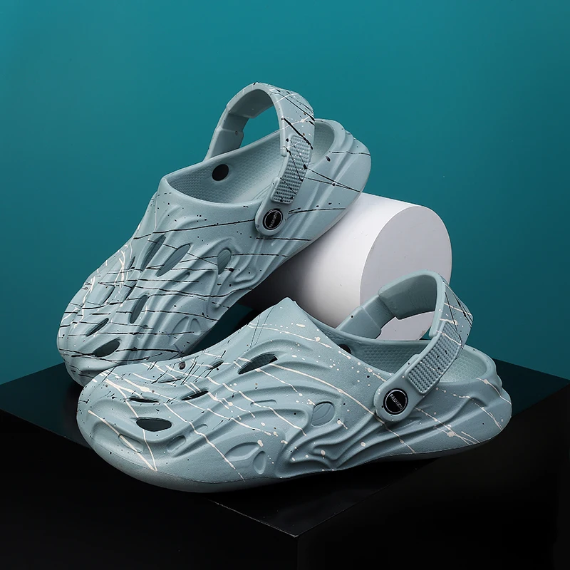 

Летние новые стильные мужские повседневные тапочки, легкие слипоны на толстой подошве, верхняя одежда, пляжная обувь