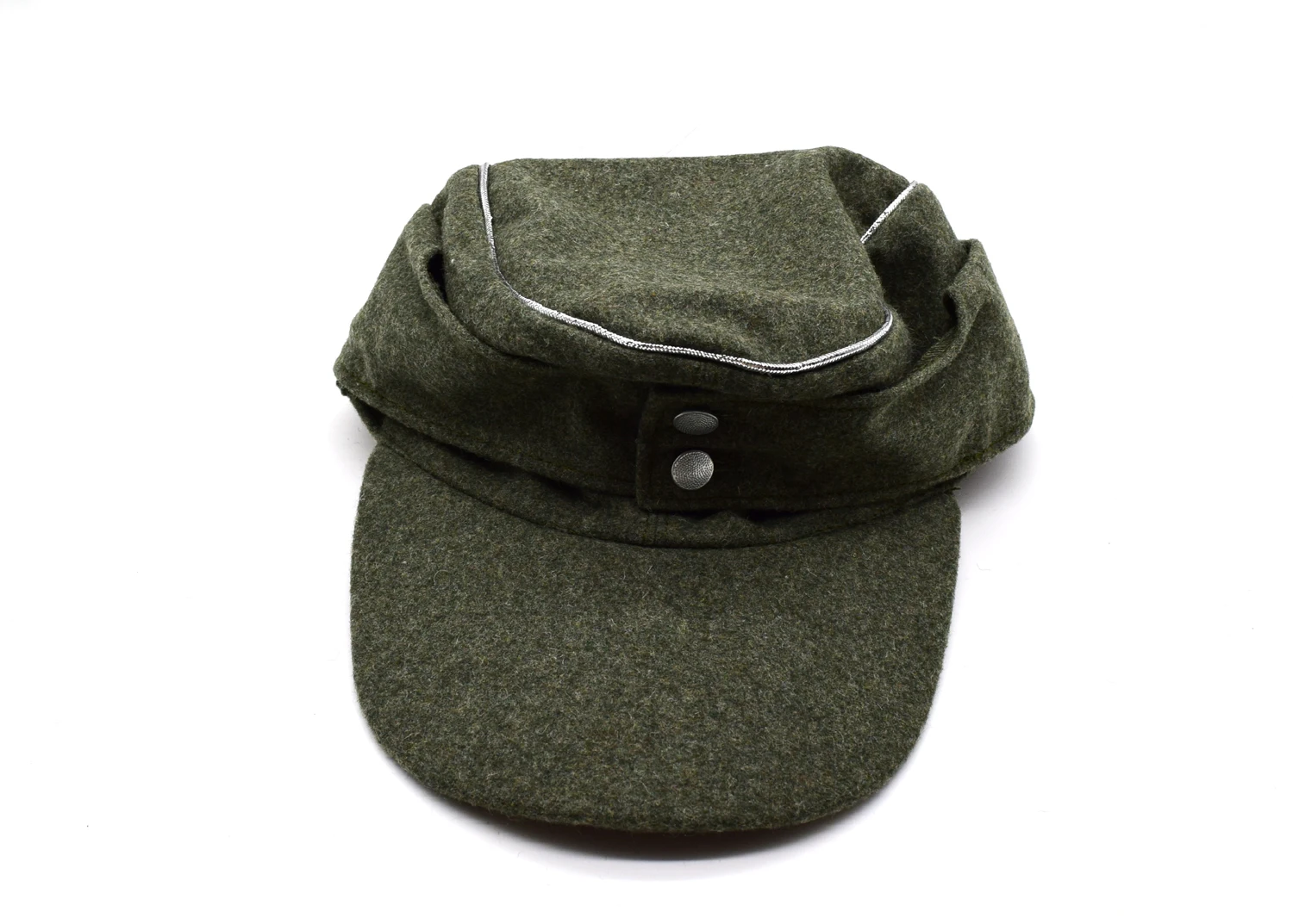 Reenactment GERMAN M43 OFFICER WH EM FIELD PANZER WOOLEN CAP HAT GREEN