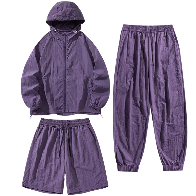 

Men Women Outdoor Sports Set UV Protection Nylon Ice Silk Breathable Quick Dry Hiking Climbing Gear With Spring Summer Autumn