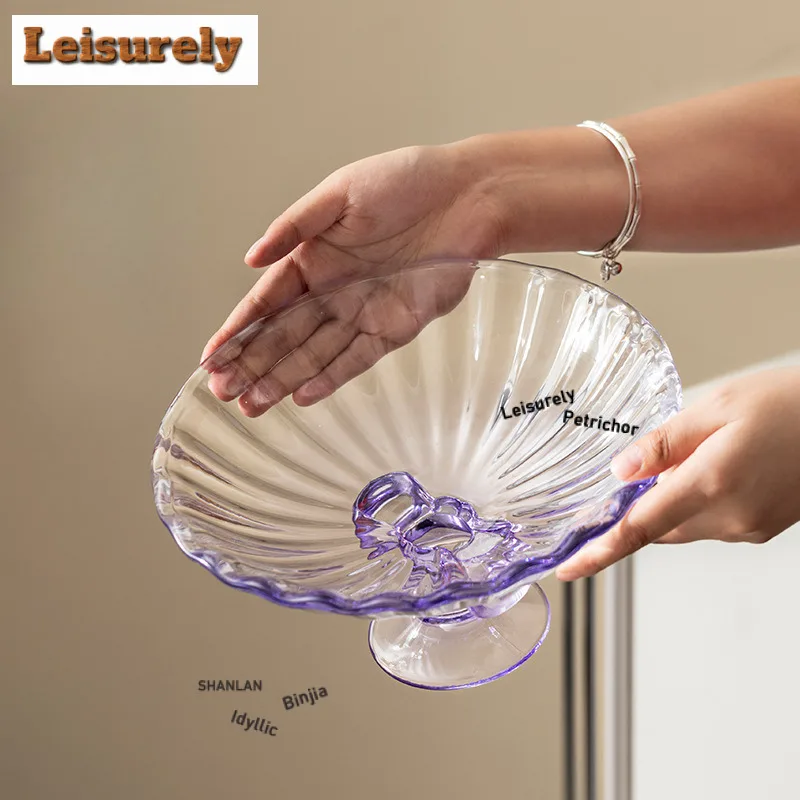 

Butterfly Knot High Foot Fruit Dishes Handmade Pastry Plate Trinket Dish Dry Fruit Serving Tray Sharing Plate Cafes Craft Gift