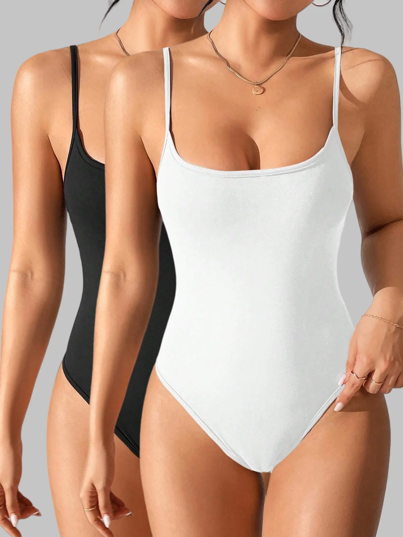 

New Fashion Solid Color Trendy Versatile Women's Tight Top Two Piece Set