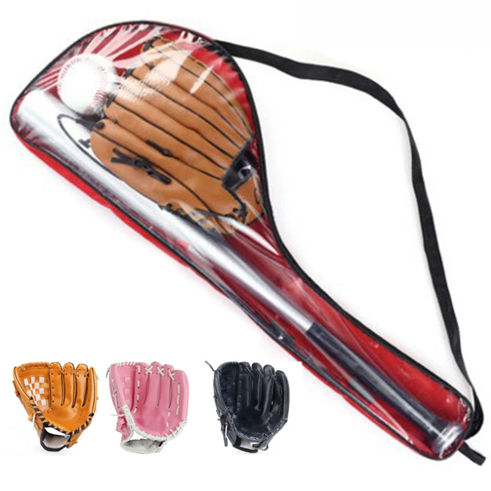 Baseballbälle-Set, Baseballschläger + Baseball + Baseballhandschuhe, 25 Zoll Aluminiumlegierung, Baseballschläger, 10,5 Zoll PVC-Baseballhandschuh, Baseball-Set