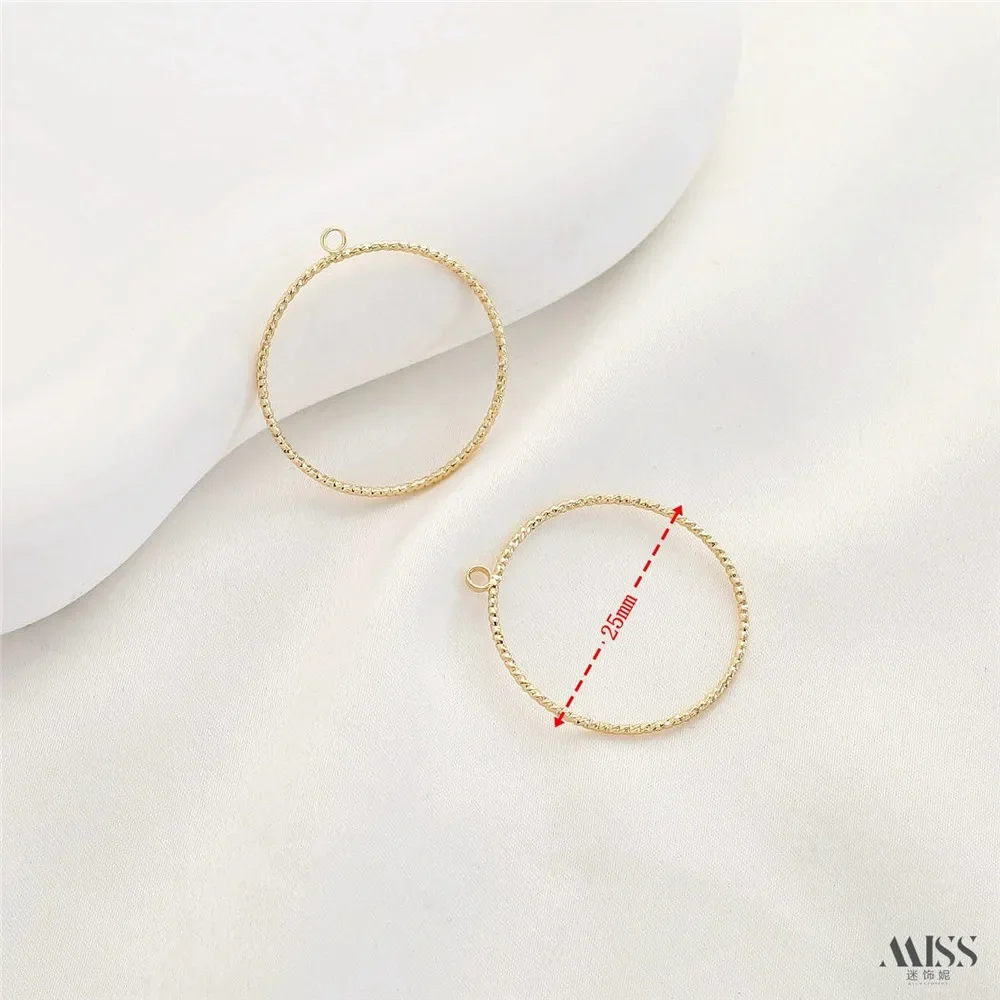 14K Gold-plated Hanging Geometric Frame Circular Water Droplet Triangle Heart-shaped Pendant DIY Earrings Ear Hanging Accessorie