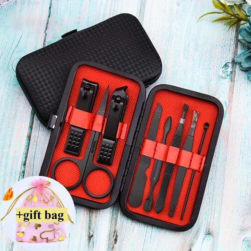 

Набор из 8 кусачек для ногтей и ножниц для педикюра из нержавеющей стали — портативный набор инструментов для маникюра и педикюра с орлиным крючком