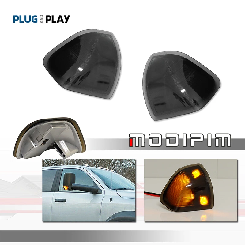 

Amber LED Front Side Mirror Indicator Lights Turn Signal Lights For Dodge Ram 1500 2010-2021 & Ram 2500 3500 4500 5500 2010-2018